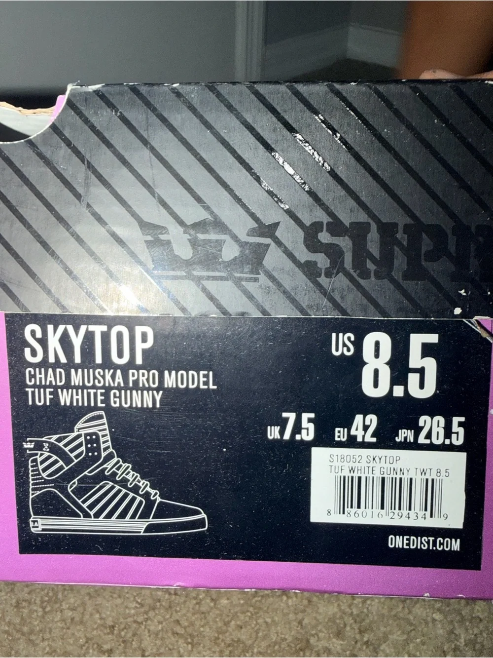 Supra Skytop Chad Muska Pro Model White High Top Sneakers Men’s Size 8.5